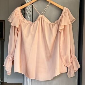 1.State Blouse Sz S Women's Peach Delicate Off The Shoulder Feminine & Flowy
